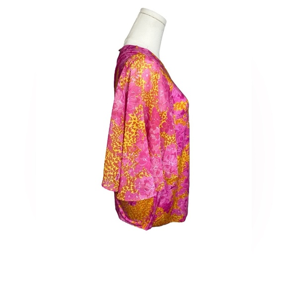 Ted Baker London Lilanya Metropolis Printed Top in Light Orange/Pink Size 4/6 - Picture 3 of 11